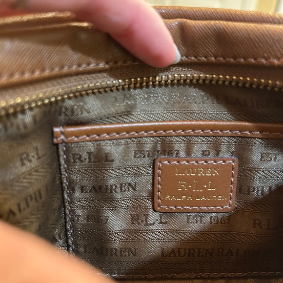 Ralph Lauren Lined Zippered Bag In Brown - Picture 10 of 11